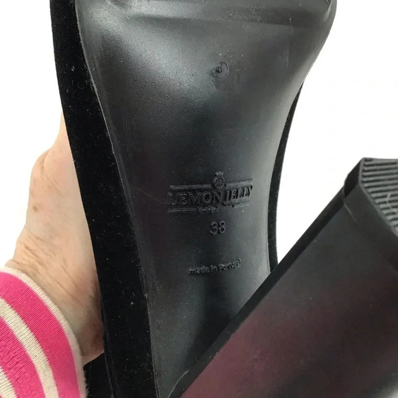 Lemon Jelly Women’s High Heel Chelsea Ankle Velvet Boot Black Size 38 EU 7-7.5US - Picture 9 of 9